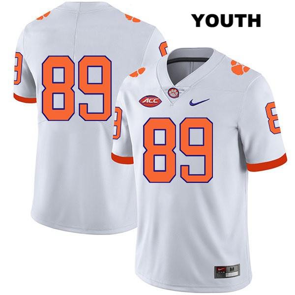 Youth Clemson Tigers #89 Max May Stitched White Legend Authentic Nike No Name NCAA College Football Jersey CSY4646FK